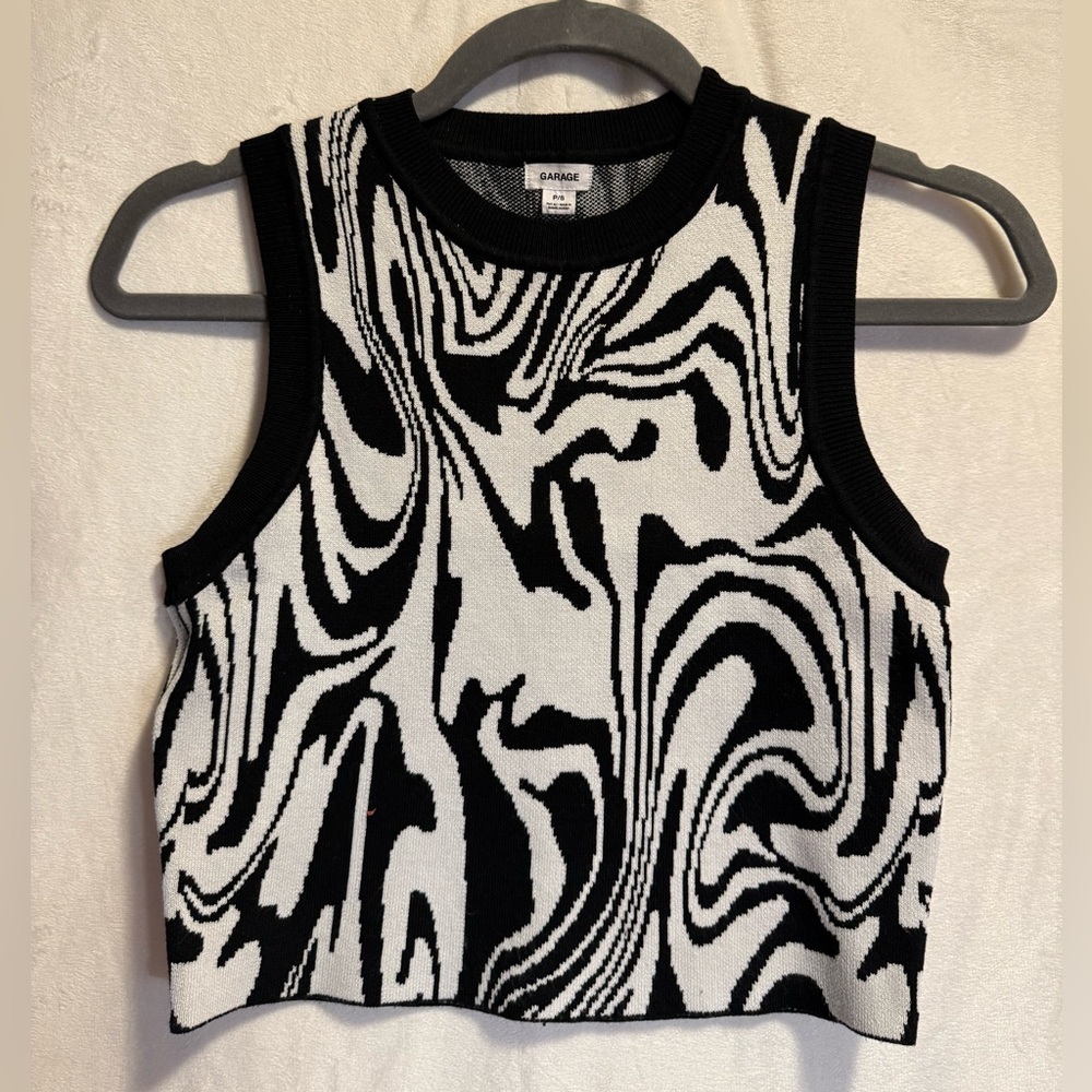 Garage Monochrome Swirl Tank Top